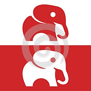 elephant wild animal icon vector,illustration, editable stroke, flat design style isolated on white linear,standing elephant logo photo