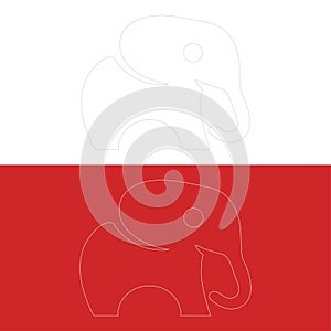elephant wild animal icon vector,illustration, editable stroke, flat design style isolated on white linear,standing elephant logo photo