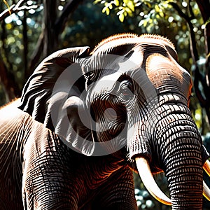 Elephant wild animal living in nature, part of ecosystem