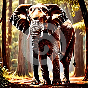 Elephant wild animal living in nature, part of ecosystem