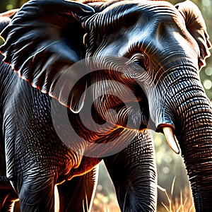 Elephant wild animal living in nature, part of ecosystem