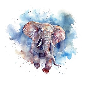 Elephant wild animal watercolor style vector illustration.