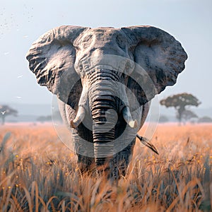 Elephant in the wild, wild nature and animals concept