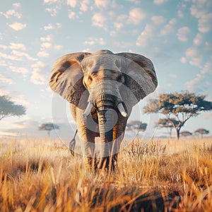 Elephant in the wild, wild nature and animals concept