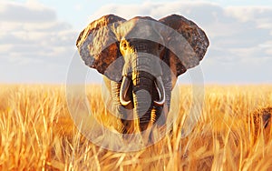 Elephant in the wild, wild nature and animals concept