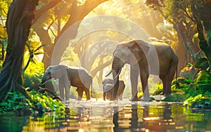 Elephant in the wild, wild nature and animals concept