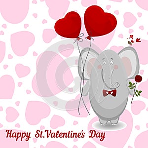 The elephant wishes happy Valentine's day.