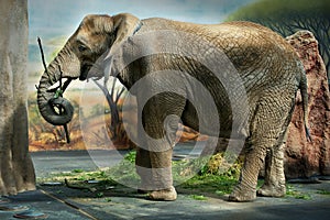 Elephant in a zoo