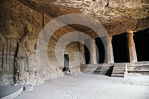 Elephanta Caves ancient ruins in Mumbai, India