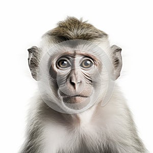 Contemporary Portrait Photography: Monkey With White Background photo