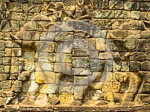 Elephants Carvings in Angkor Wat, Cambodia