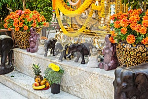 Elephants displayed at Hindu shrine