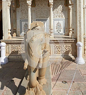 Elephants guarding the gate to the Mubarak Mahal, Jaipur City Pa