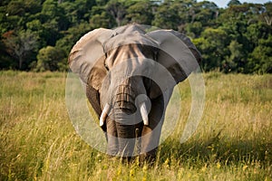 Elephants majestic presence captured in stunning natural surroundings