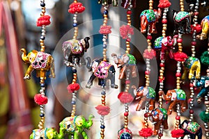 Elephants in market