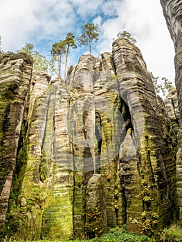 Elephants in rock town of Adrspach. Adrspach National Park in northeastern Bohemia, Czech Republic.