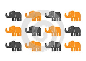 Elephants silhouettes pattern