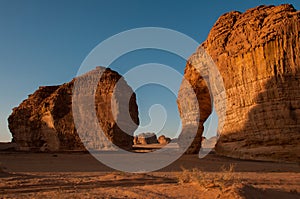 Eleplant Rock formation in the deserts of Saudi Arabia photo