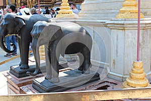 Elepnants statues in Wat Phra Kaew in Bangkok, Thailand