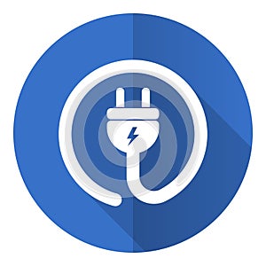 Eletricity flat design vector icon, energy, power, plug concept illustration
