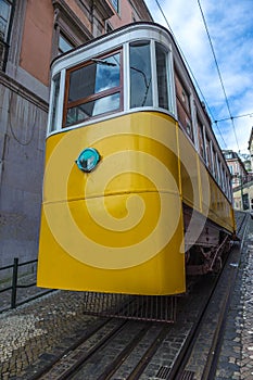 Elevador da Gloria, famous funicular in Lisbon, Portugal