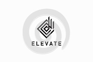 Elevate Logo Business Company Abstract Building Construction Branding