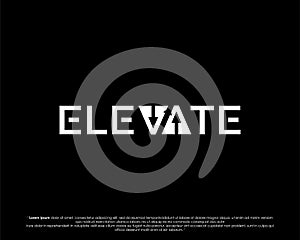 ELEVATE modern logo vector TYPOGRAPHY for download