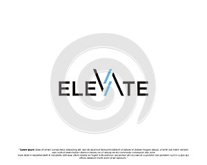 ELEVATE modern logo vector TYPOGRAPHY for download