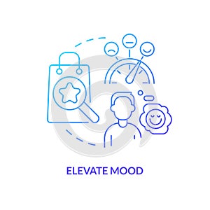 Elevate mood blue gradient concept icon