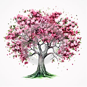 Elevate Your Designs with Watercolor Dogwood Trees AI Generated