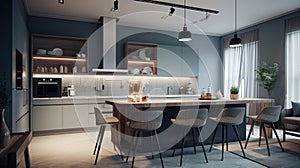 Elevate Your Home with Modern Kitchen Design, Stylish Interiors for Today\'s Living. AI Generative