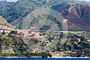 Elevated Bridge Along Italian Mountains