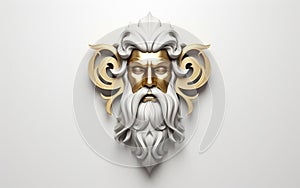 Elevated Divinity: 3D God\'s Face on White Background