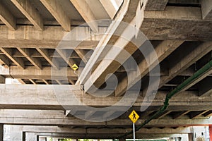 Elevated expressway. The curve of suspension bridge,