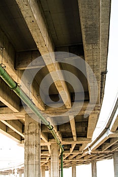 Elevated expressway. The curve of suspension bridge