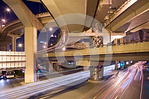 Elevated freeways in the intersection of Yan An Road and Chongging, Shanghai