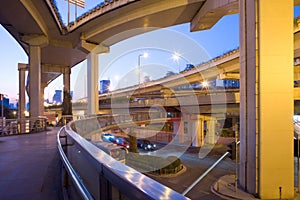 Elevated freeways in the intersection of Yan An Road and Chongging, Shanghai.