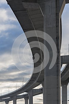 Elevated highway and bridge