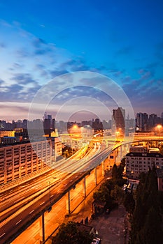 Elevated road at sunrise