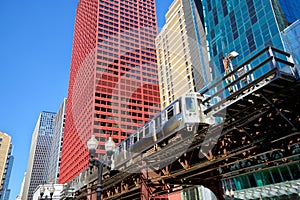 Elevated train in Chicago