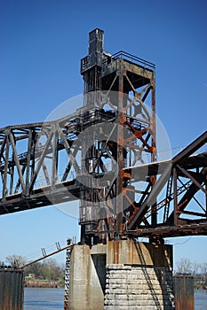 Elevated train trestle bridge