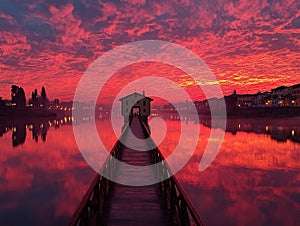The elevated Vasari Corridor in Florence image