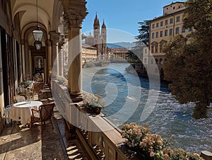 The elevated Vasari Corridor in Florence image
