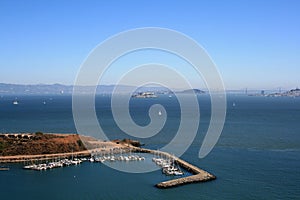 Elevated View of Alcatraz and San Francisco Bay