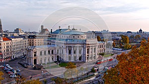 Elevated view of the The Burg Theatre in Vienna Austria