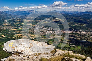 Elevated view of the city of Gap in Summer. Hautes-Alpes, Alps, France