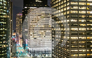 Elevated View of Downtown Houston at Night