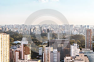 Elevated View of Ibirapuera Park in Sao Paulo, Brazil Brasil