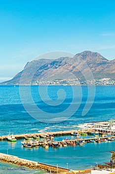 Elevated view of Kalk Bay Harbour in False Bay Cape Town