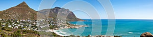 Elevated view of Llandudno beach and seaside town of Cape Town